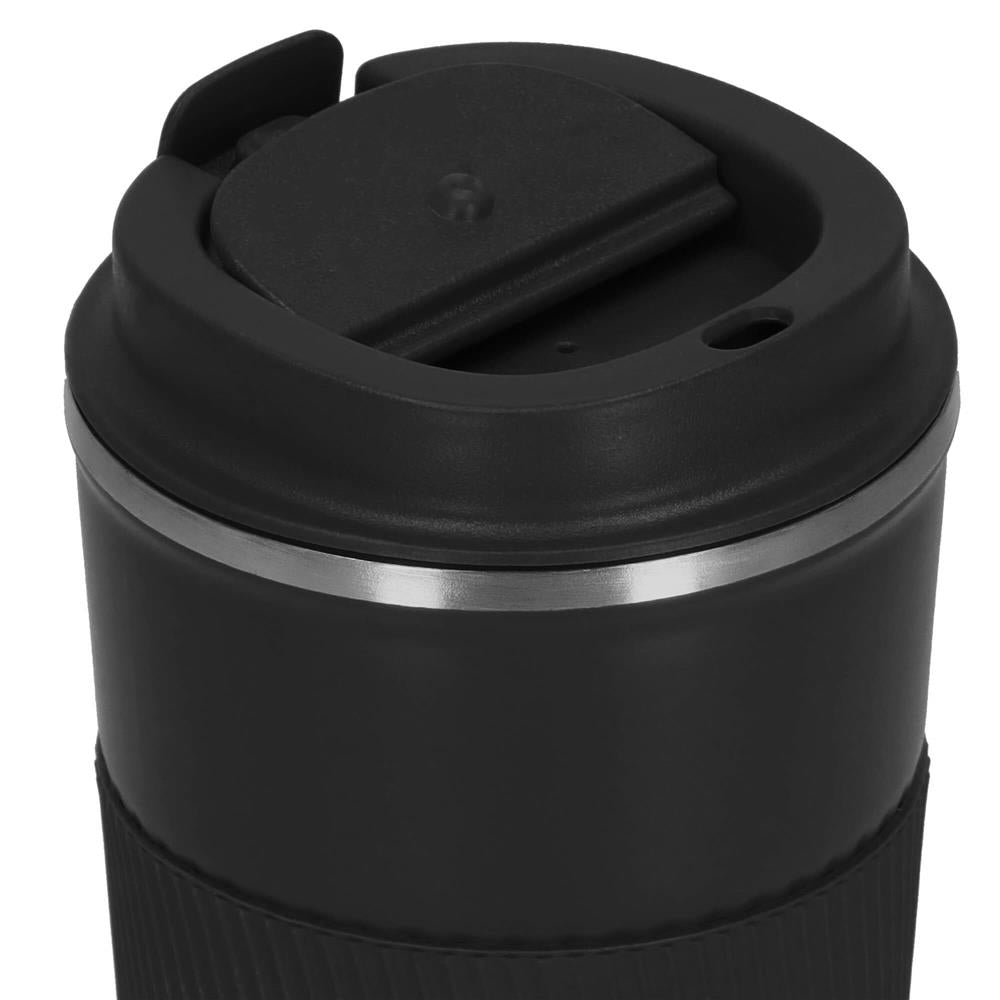 Cana termos calatorie, perete din inox dublu izolat, 500ml, 9x16.5cm, negru