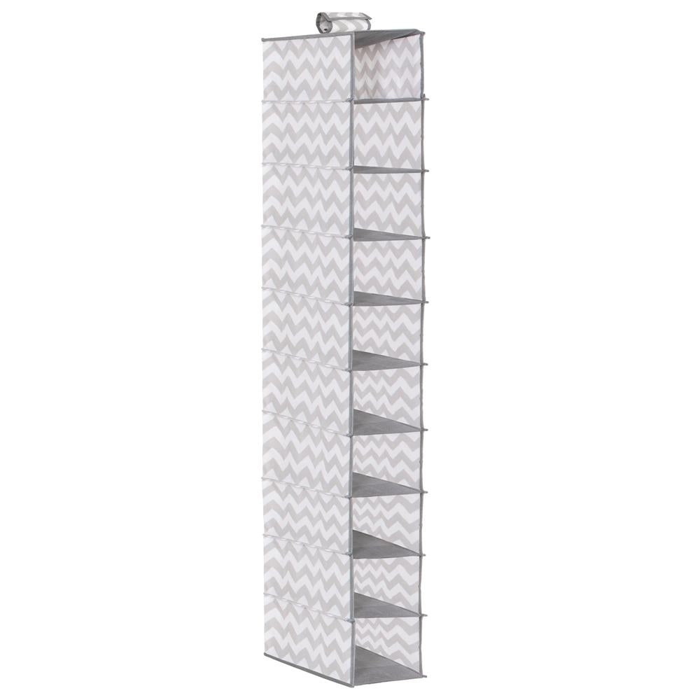 Organizator dulap Sersimo, 10 compartimente, textil, 120cm, alb gri
