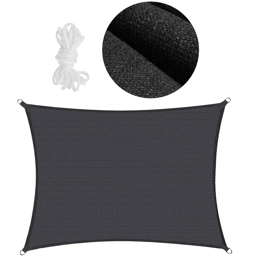 Copertina prelata de soare, dreptunghiulara, impermeabila cu protectie UV, 4x3m, gri inchis - 3