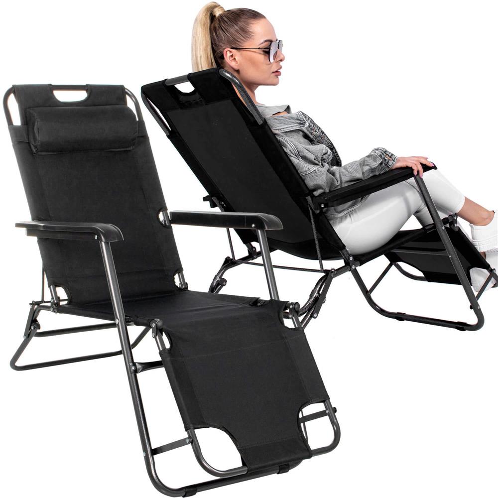 Sezlong pliabil Relax Zero Gravity, 80x60x153cm, negru