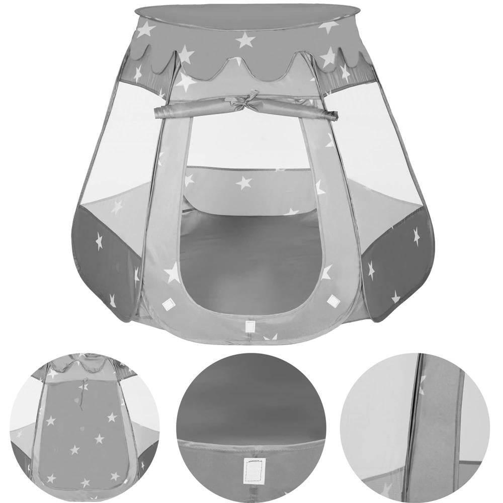 Tarc loc de joaca pentru copii sau bebe, material textil, gri, 95x70cm