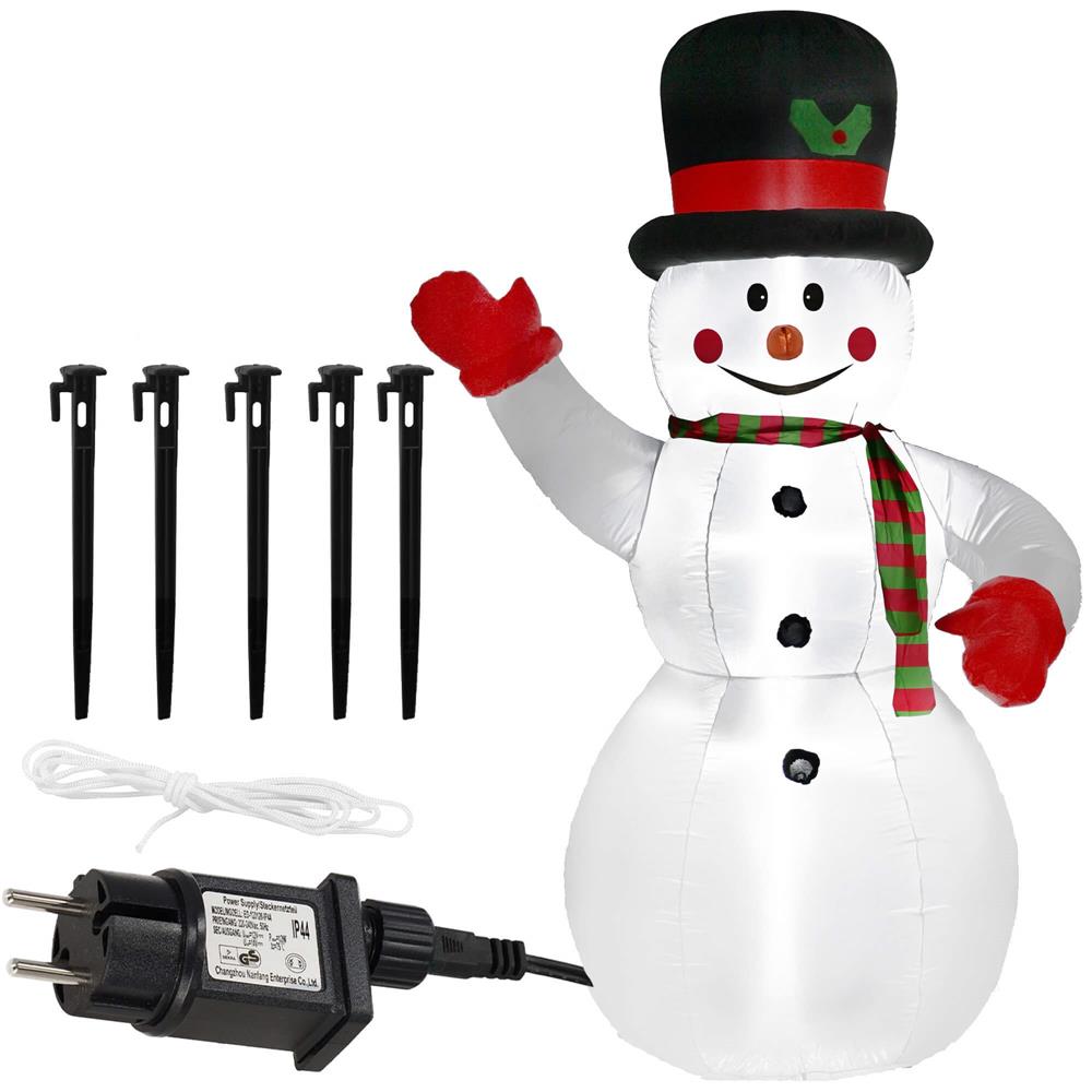 Figurina Craciun Om de Zapada, gonflabila, cu iluminare LED, umflare automata, 240cm