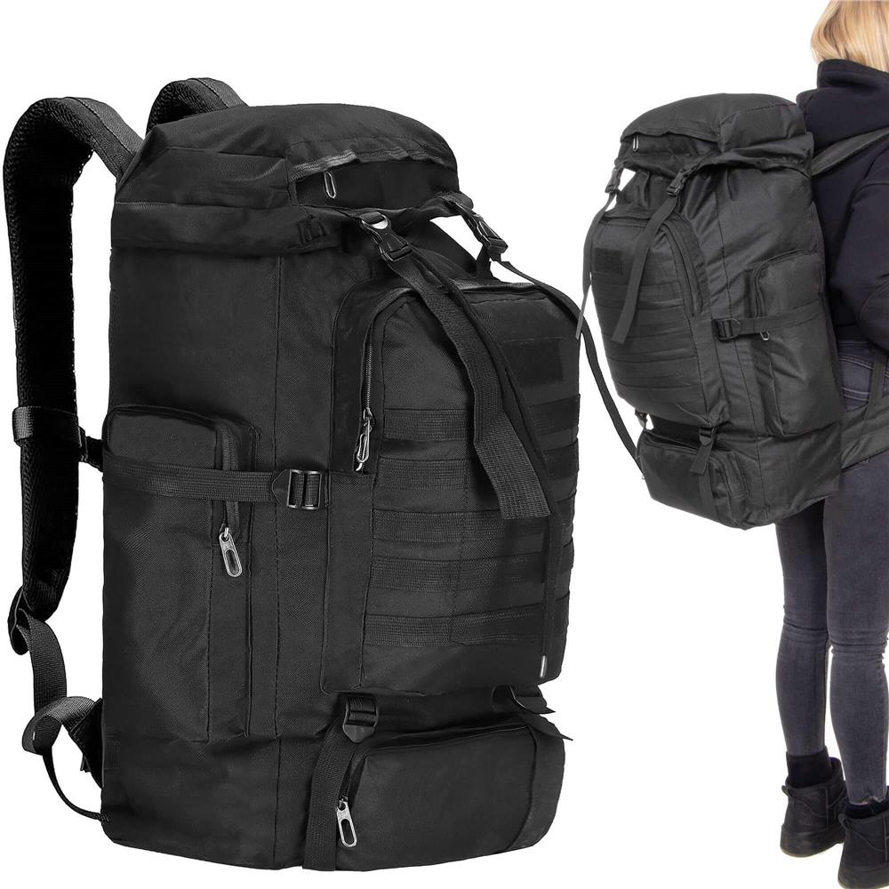 Rucsac drumetie de capacitate mare, 60L, compartimentat, hamuri reglabile, negru