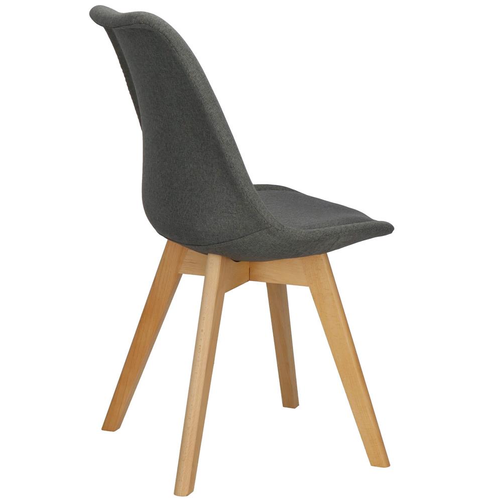 Set 4 scaune dining Verdhe pentru bucatarie tapitat cu material din in, 44x80cm, gri
