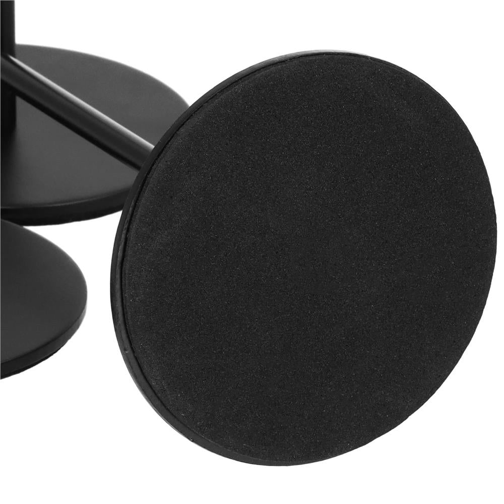 Set 3 suporturi de lumanare din metal, 23, 28 si 33cm, negru
