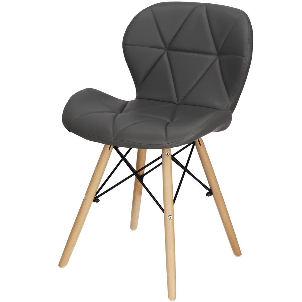 Set 4 scaune dining Torino pentru bucatarie tapitat cu piele ecologica, 40x72cm, gri