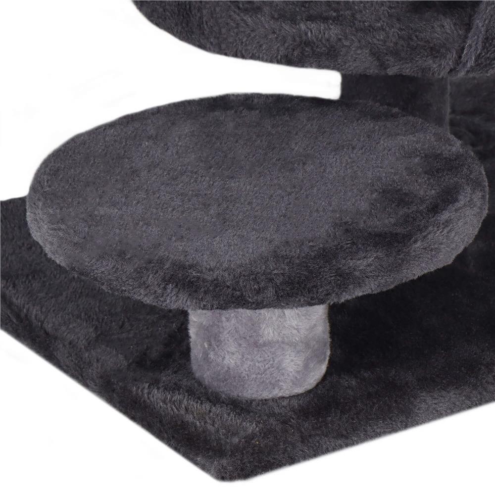 Ansamblu de joaca pentru pisici, cu loc pentru zgariat, ascuns, culcus, minge, 87cm, grafit