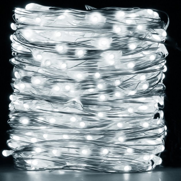 Perdea luminoasa 300 LED-uri, 3m, pentru interior/exterior, telecomanda, iluminare alba