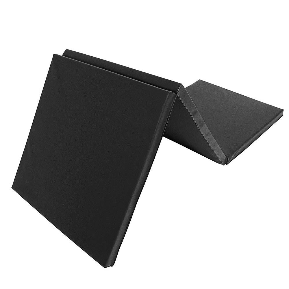 Saltea fitness groasa pentru antrenamente gimnastica, pliabila, PVC, 180x60x5cm, negru