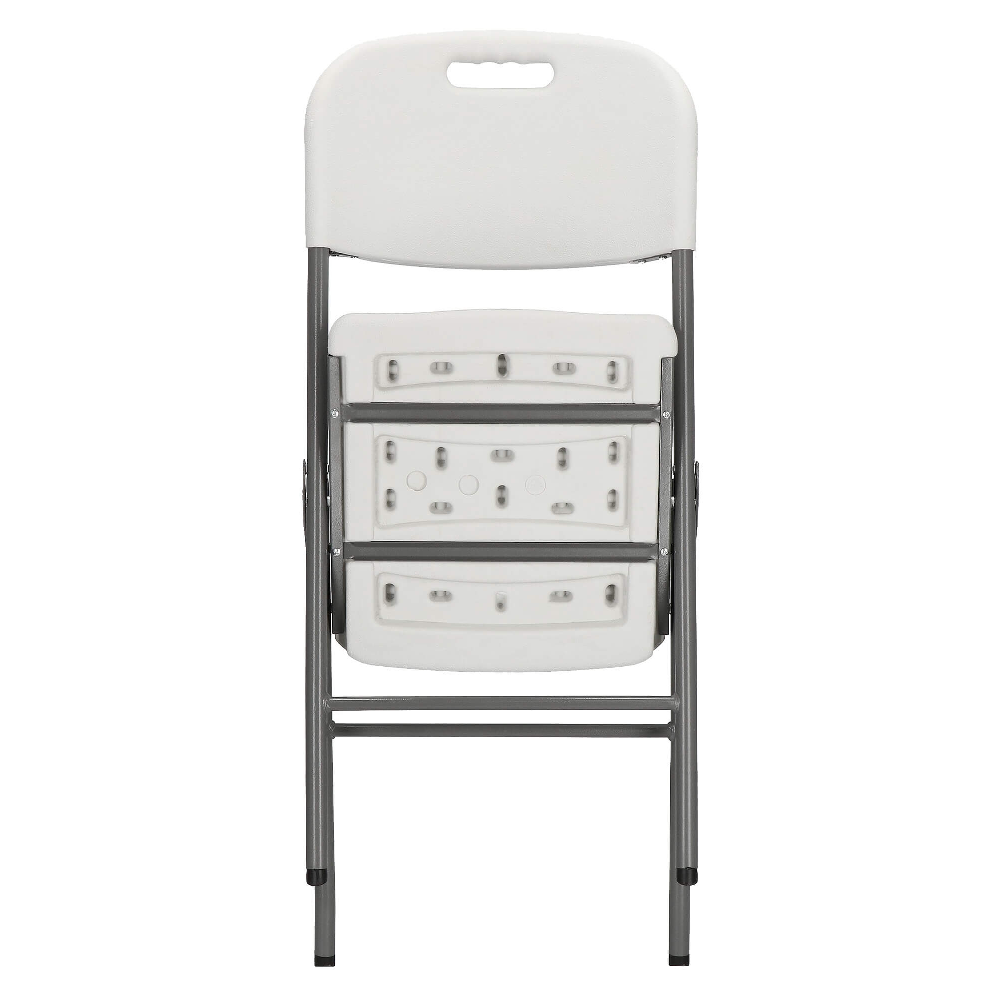 Scaun pliant din plastic pentru catering sau terasa, sarcina 150kg, alb