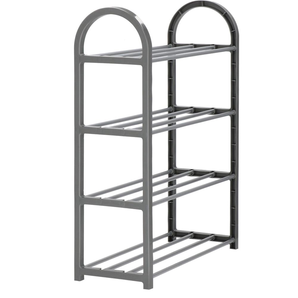 Pantofar PVC si metal, Sersimo cu 4 rafturi, 64x50cm, argintiu