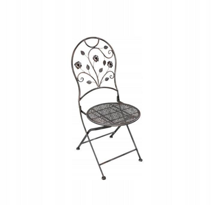 Set mobilier gradina metalic Madison, masa 60x60x70 cm si 2 scaune 40x40x94 cm, stil vintage, bronz