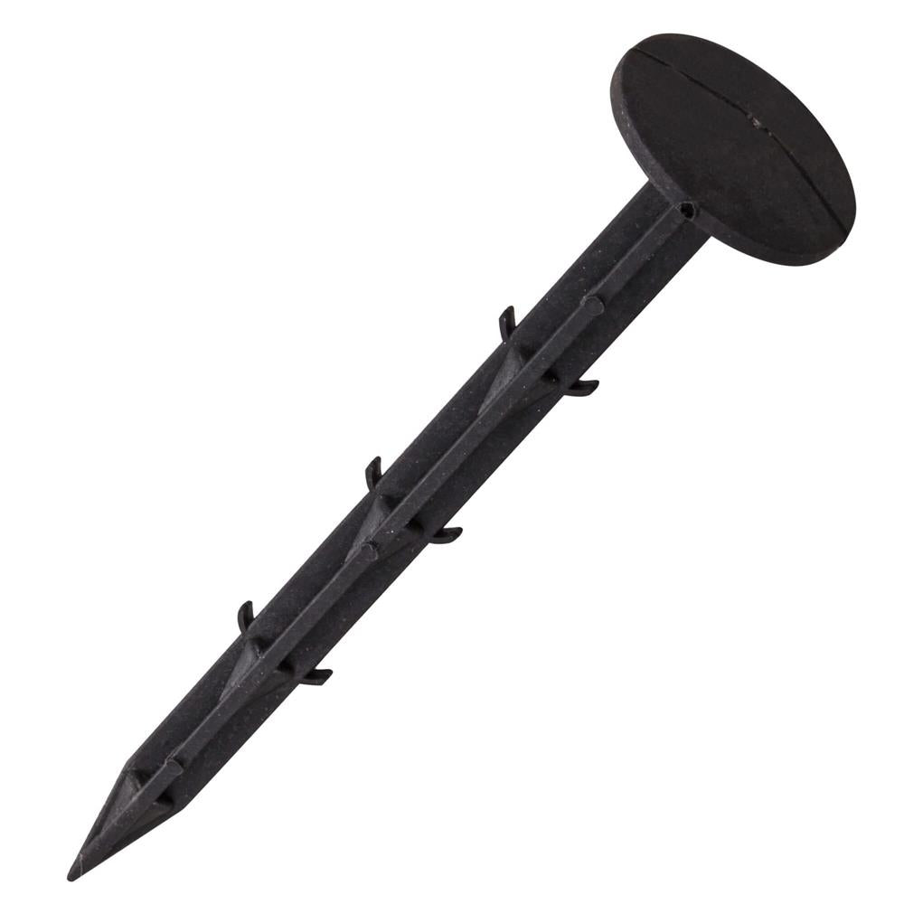 Set 50 cuie plastic fixare folii, tip ancora harpon, 150x33 mm, negru