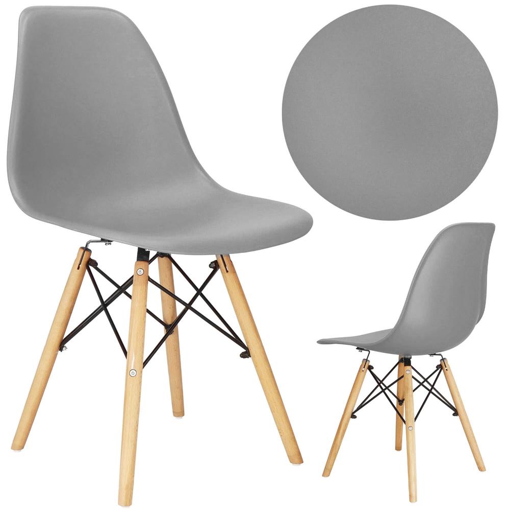 Set 4 scaune dining Scandinav pentru bucatarie, 38x42x82cm, gri inchis