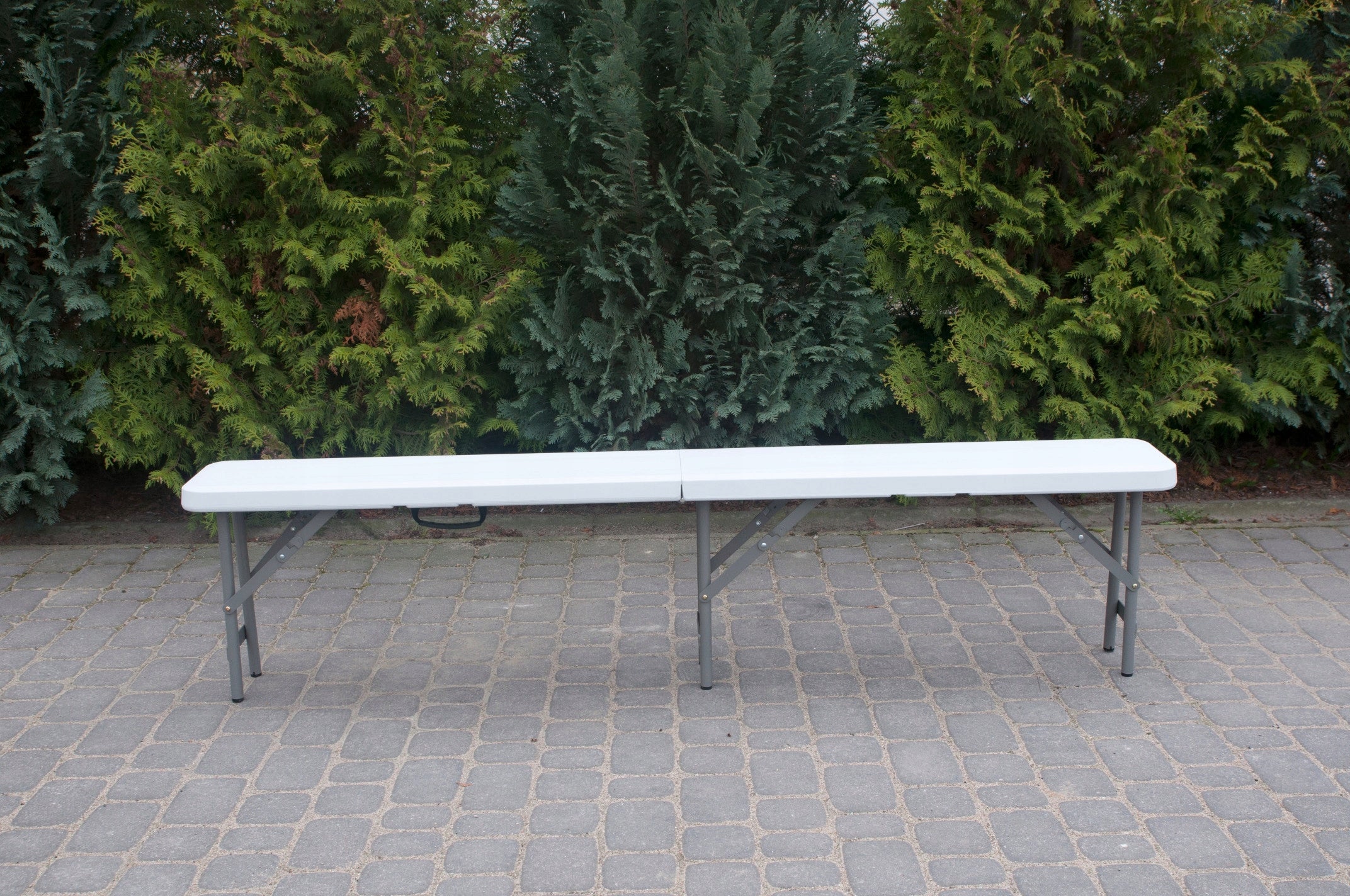 Set masa cu 2 banci pliabile tip valiza pentru gradina, camping, terase, 180x72x75cm