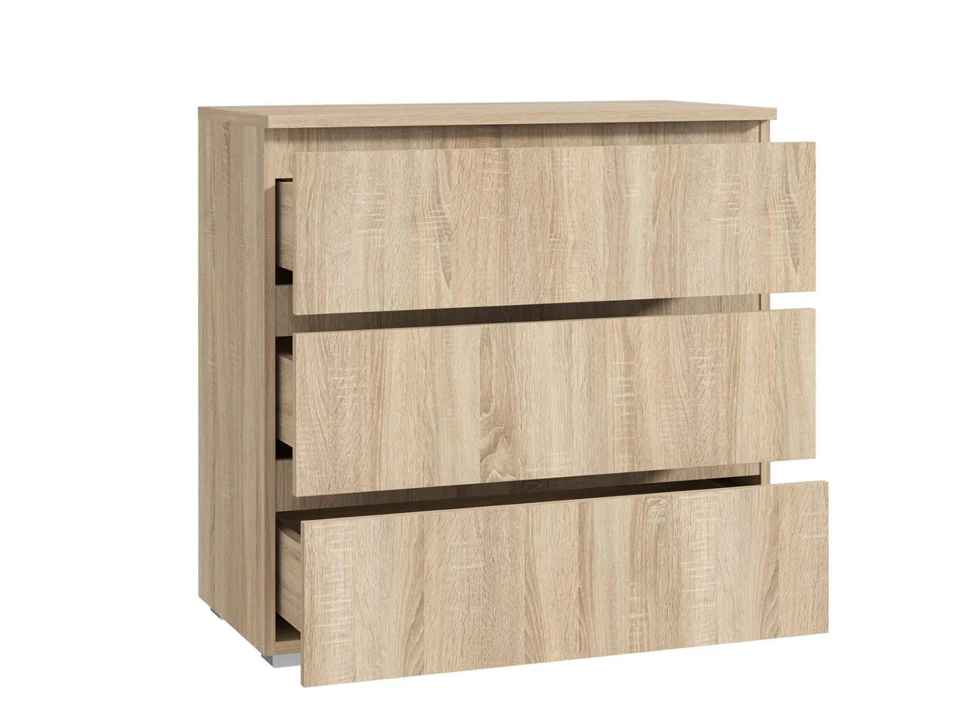 Comoda cu 3 sertare NEO 80, 80x40x80 cm, finisaj stejar mat - 3