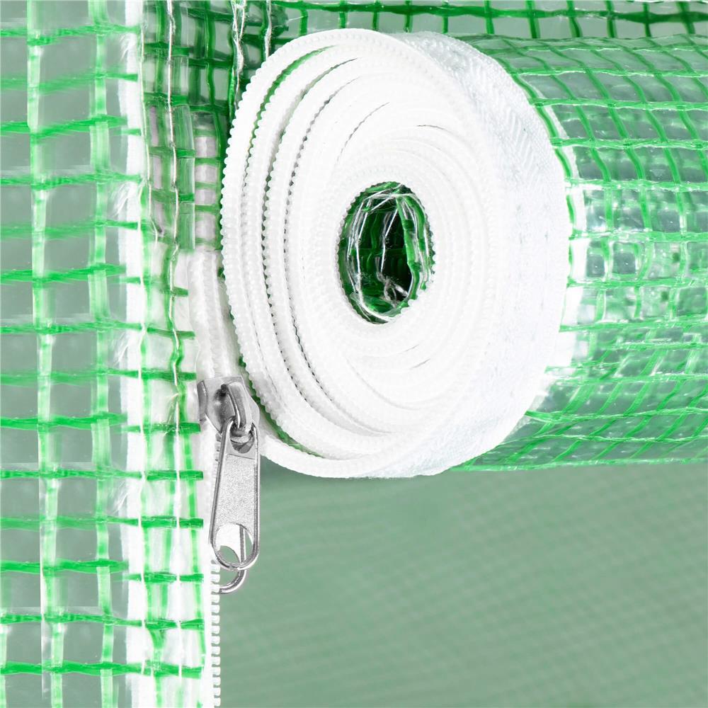 Folie inlocuire pentru sera 300x200x200 cm, PE 140g/mp cu plasa PP, UV4, 6 ferestre si usa cu fermoar, verde
