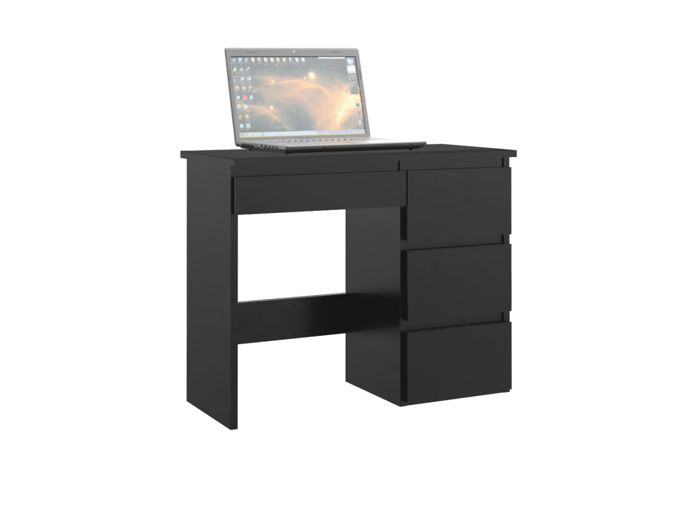Birou calculator Beta 3 cu 4 sertare, 94x43x75 cm, finisaj negru - 3