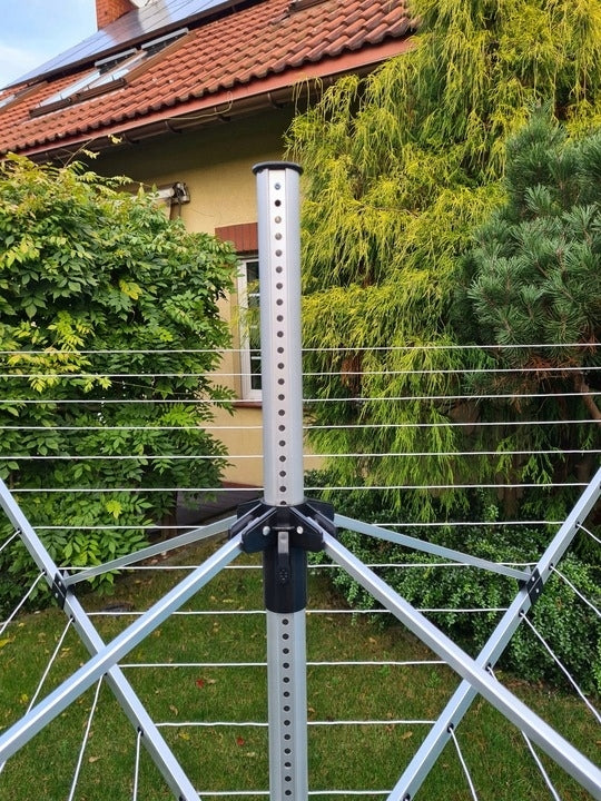 Uscator de haine rotativ 50 m fir, pentru gradina, inaltime reglabila si suport fixare