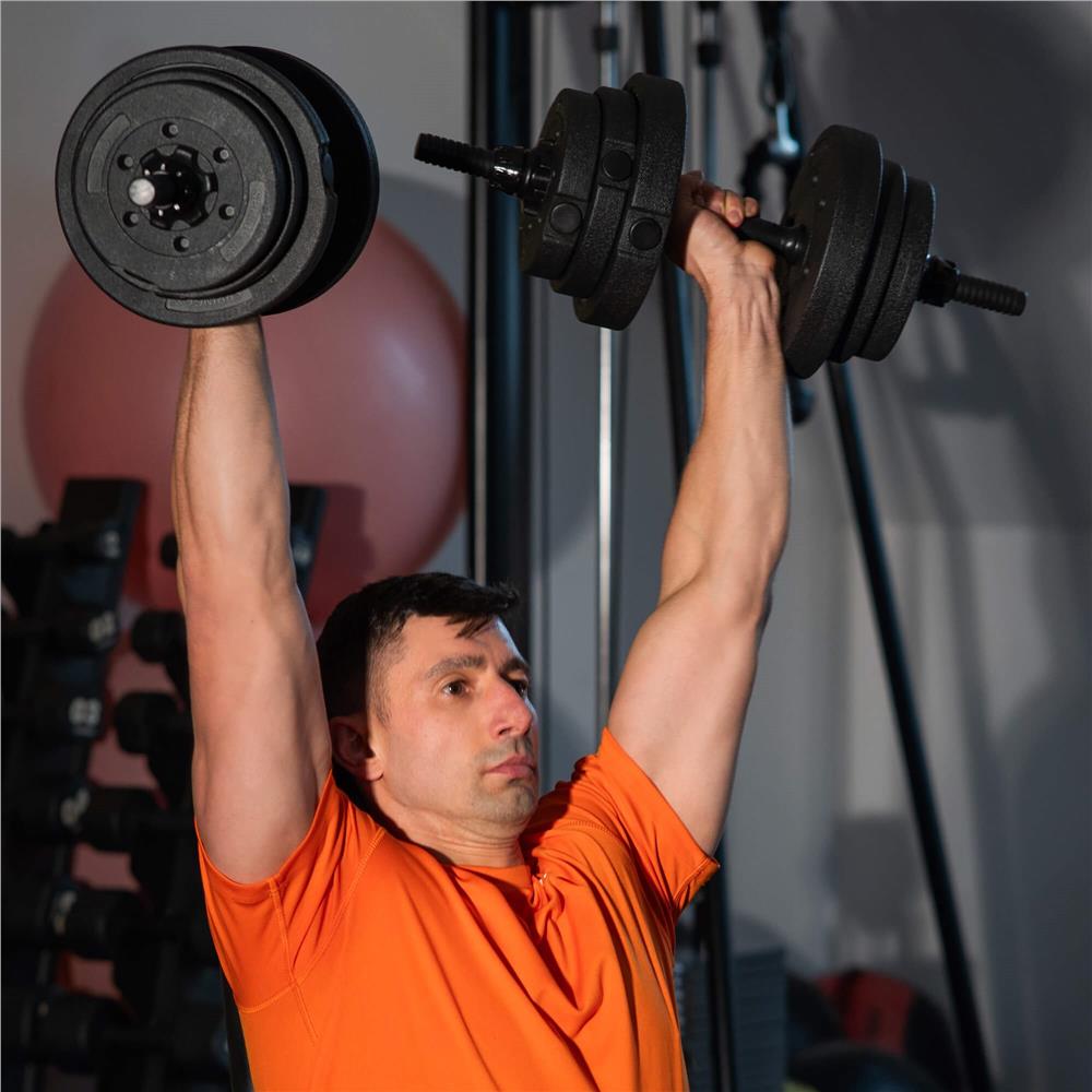 Set de greutati multifunctionale transformabil in gantere, kettlebell, haltera, total 19 kg