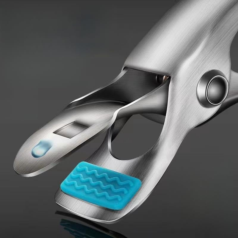 Clema pentru Boluri, Anti-Alunecare, din Otel Inoxidabil si Silicon, de Uz Casnic, Rezistent la Temperaturi Inalte, 19.5x3.2 cm, Gri