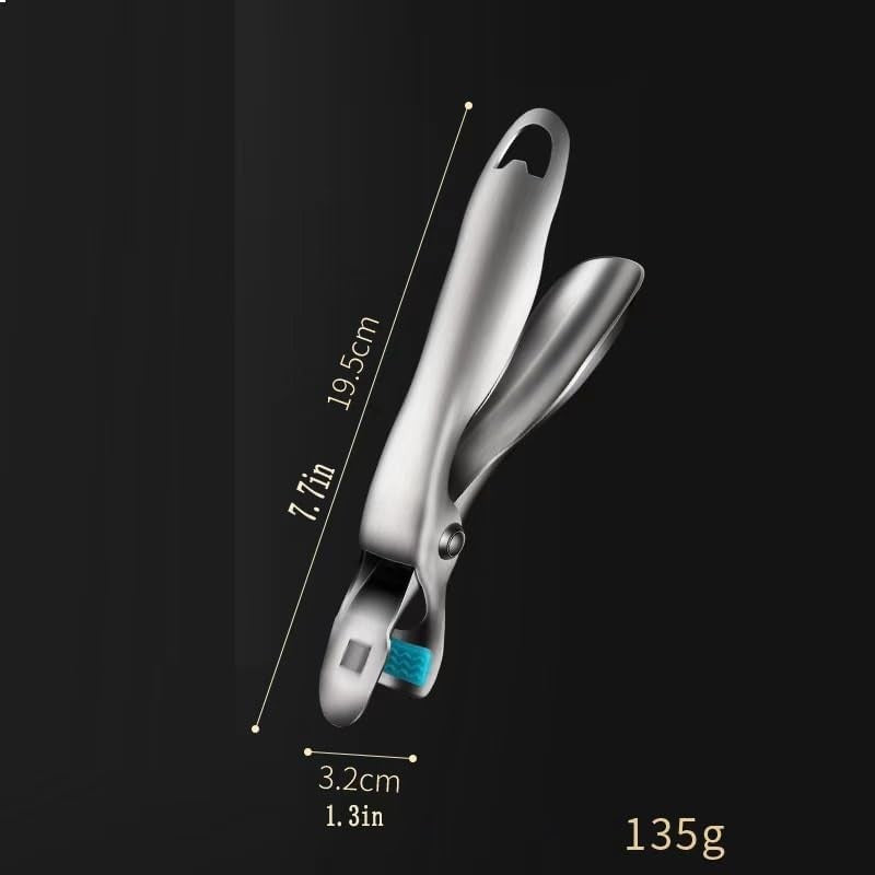 Clema pentru Boluri, Anti-Alunecare, din Otel Inoxidabil si Silicon, de Uz Casnic, Rezistent la Temperaturi Inalte, 19.5x3.2 cm, Gri