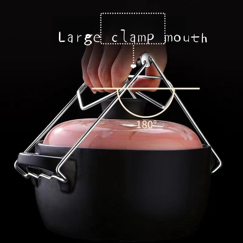 Clema pentru Boluri, Anti-Alunecare, din Otel Inoxidabil, Extindere, pentru Oale, Tigai, de Uz Casnic, Rezistent la Temperaturi Inalte, 19.5x9.8x8 cm, Gri