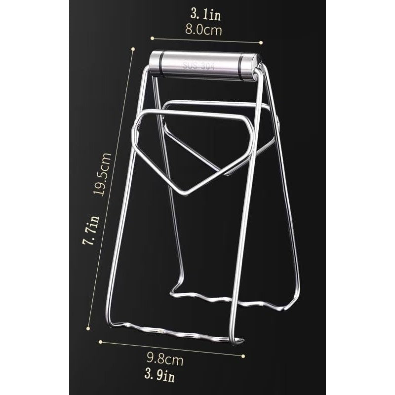 Clema pentru Boluri, Anti-Alunecare, din Otel Inoxidabil, Extindere, pentru Oale, Tigai, de Uz Casnic, Rezistent la Temperaturi Inalte, 19.5x9.8x8 cm, Gri
