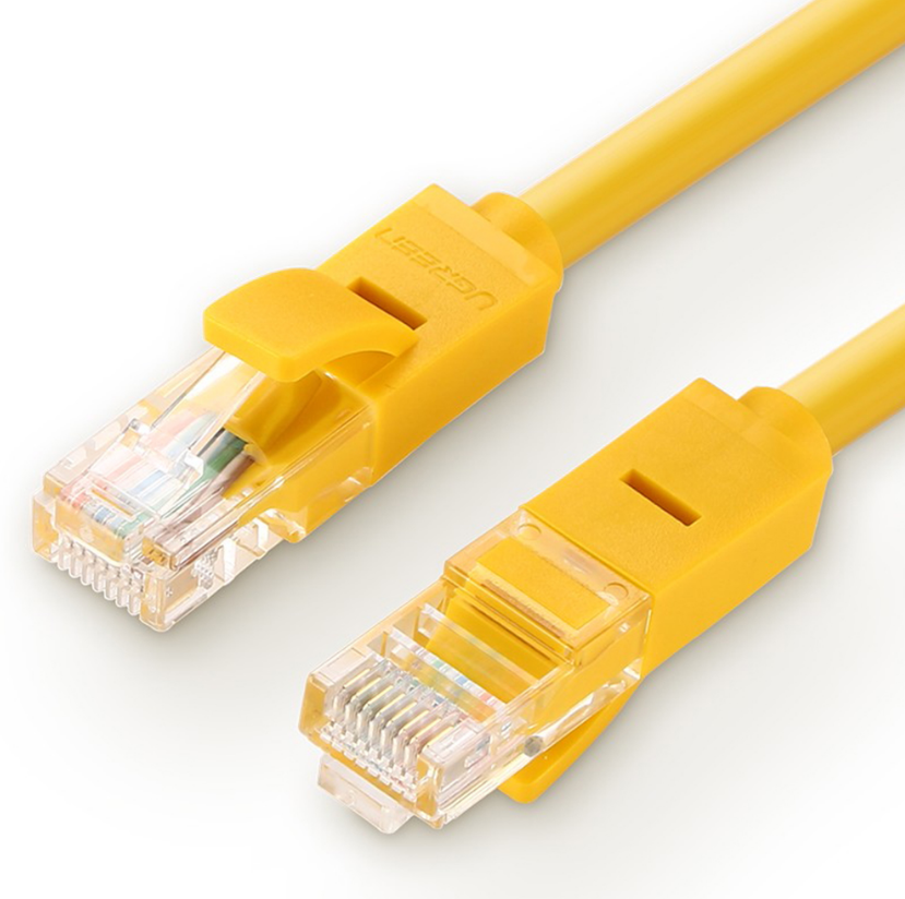PATCH CORD UTP Ugreen Cat5e, "NW103" fire din cupru, viteza maxima 1000 Mbps, 5m, galben "11233" - 6957303882335