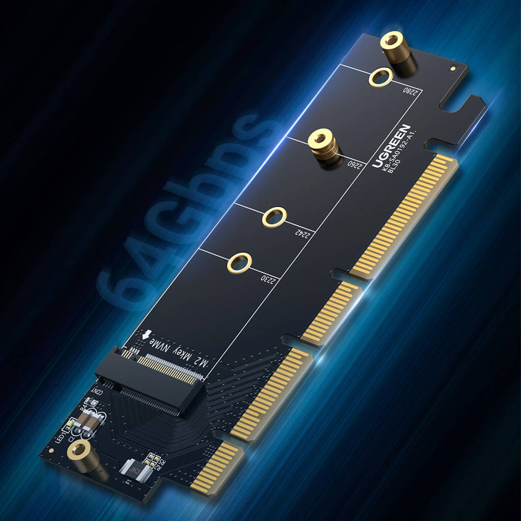 ADAPTOR Ugreen, "CM465" M.2 (M)(NVMe) la PCle 4.0, adaptor pt. SSD M.2 cu form factor 2280/2260/2242/2230, radiator (Heat Sink) "30715" - 6957303837151