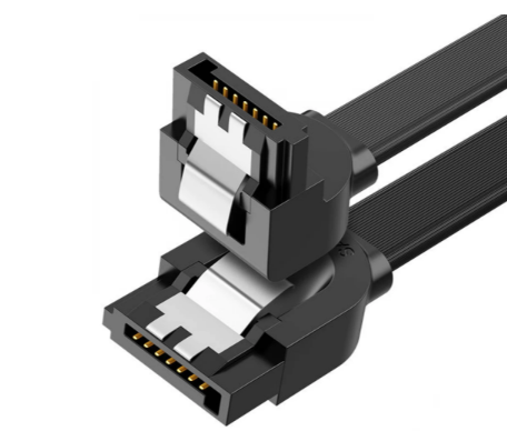 CABLU de date Ugreen, "US217", SATA 3(T) la SATA 3(T), unghi 90 de grade la un capat, 0.5m, negru "30797" - 6957303837977