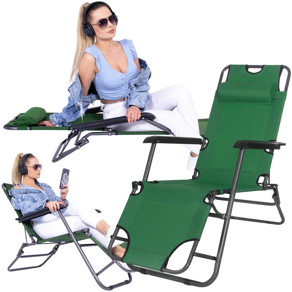 Sezlong pliabil SERSIMO GC5, Relax Zero Gravity, 80x60x153cm, Verde