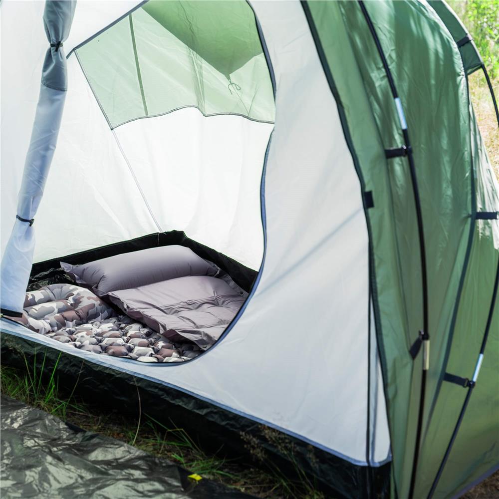 Cort camping, impemeabil, 2 camere + hol, 4 locuri, 460x200x245cm, verde - 28