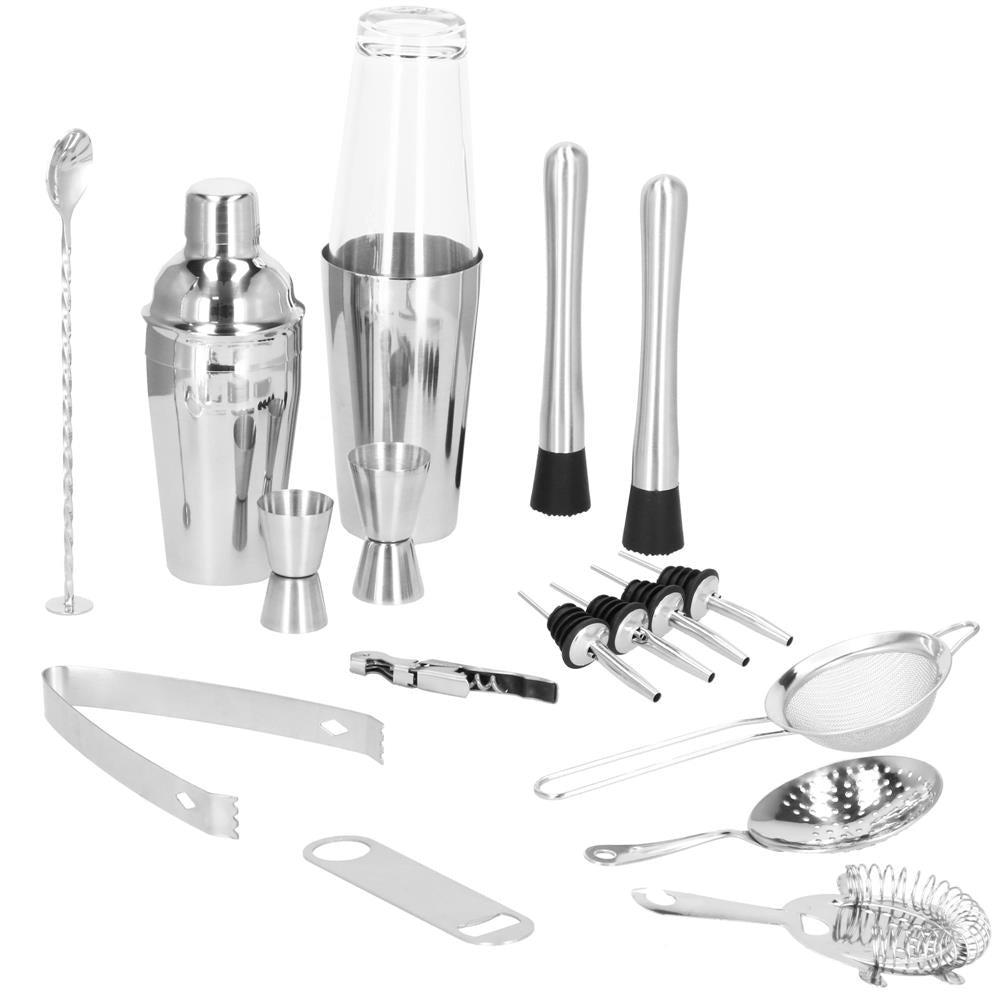 Set Cocktail Shaker Kit pentru barmani 700ml, KI18, 18 piese