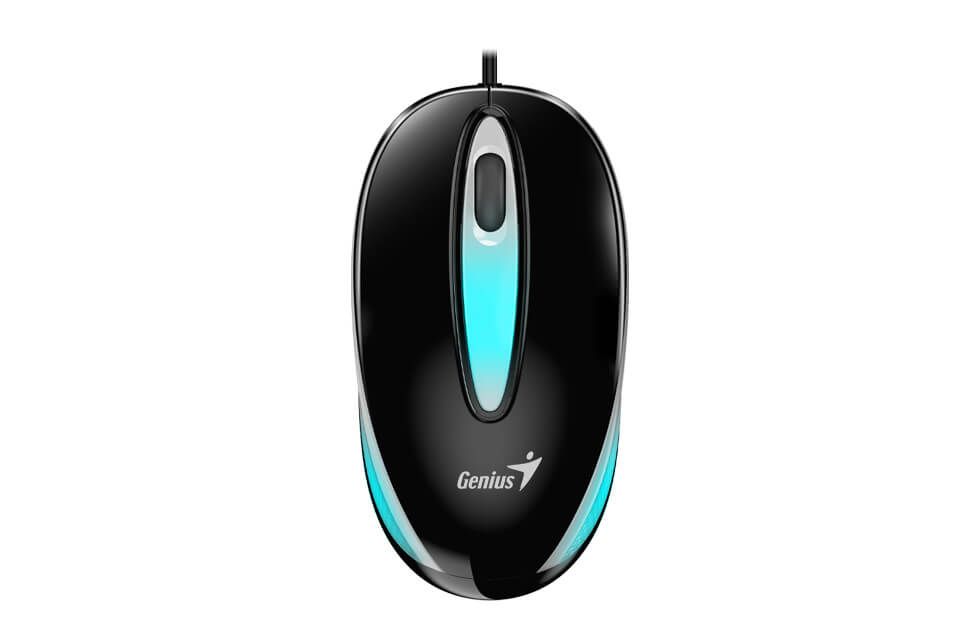 MOUSE Genius, "DX-Mini", PC sau NB, cu fir, USB, optic, 1000 dpi, butoane/scroll 3/1, LED, negru, "31010025404"