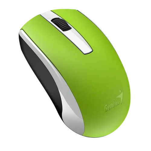 Mouse Genius "ECO-8100", PC sau NB, wireless 2.4GHz, optic, 1200 dpi, butoane/scroll 3/1, acumulator, verde, "31030046403" 4710268 262770