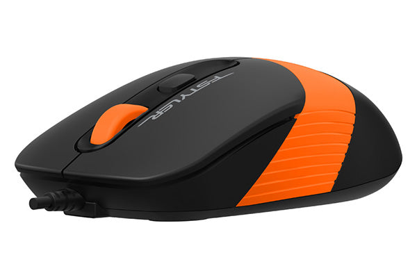 MOUSE A4tech, "FM10", PC sau NB, cu fir, USB, optic, 1600 dpi, butoane/scroll 4/1, , negru / portocaliu, "FM10 Orange"