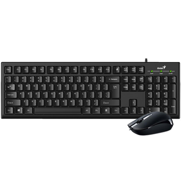 KIT wired GENIUS USB, tastatura 104 taste (concave) + mouse optic 1000dpi, 3 butoane, black, "KM-160" "31330001413"