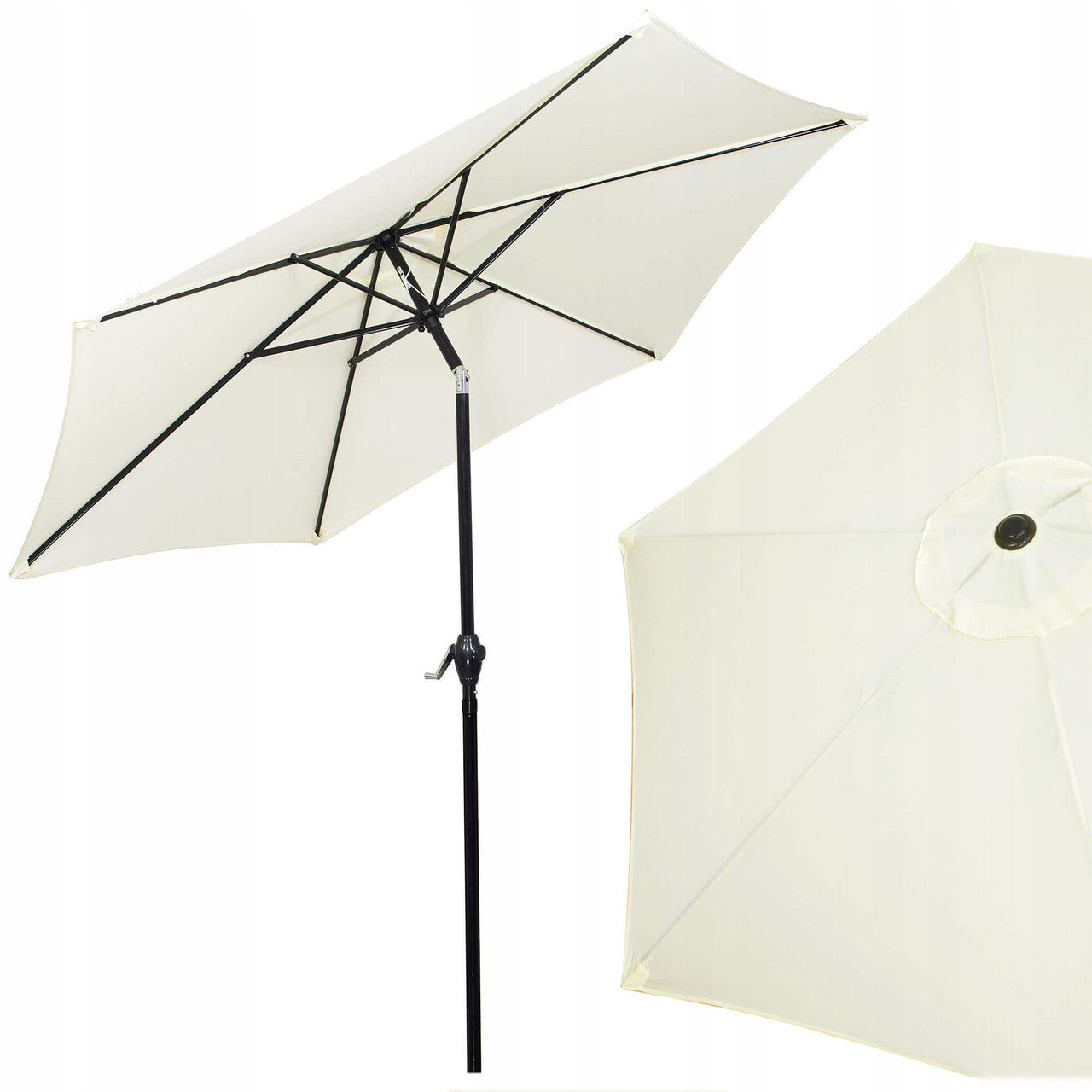 Umbrela terasa gradina, cu manivela si inclinare, GU13E, diametru 260cm, Crem