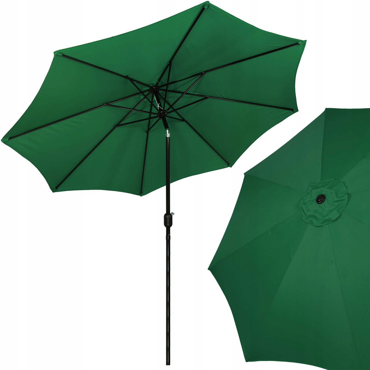 Umbrela terasa gradina, cu manivela si inclinare, GU24, diametru 300cm, Verde