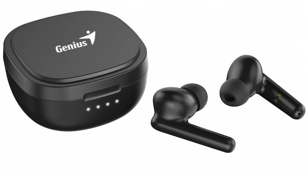 CASTI Genius, "HS-M910BT", TWS, wireless, intraauriculare - butoni, pt smartphone, microfon pe casca, conectare prin Bluetooth 5.0, negru, USB-C, "31710023400", (timbru verde 0.18 lei)