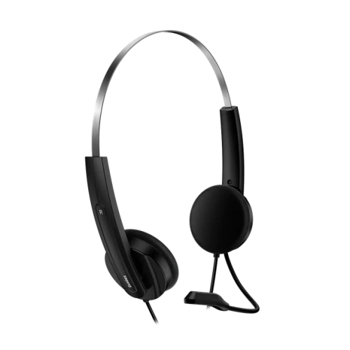 CASTI Genius "HS-220U", cu fir, utilizare multimedia, USB Type-C, microfon pe brat, lungime cablu 2.4m, control volum pe fir, negru, "31710032401" (timbru verde 0.18 lei) - 4710268262190