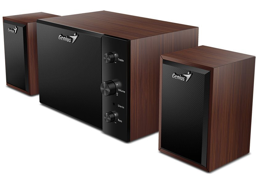 BOXE GENIUS 2.1, RMS: 15W (2 x 3.5W + 1 x 8W), cherry wood, "SW-2.1 350" "31730037400"