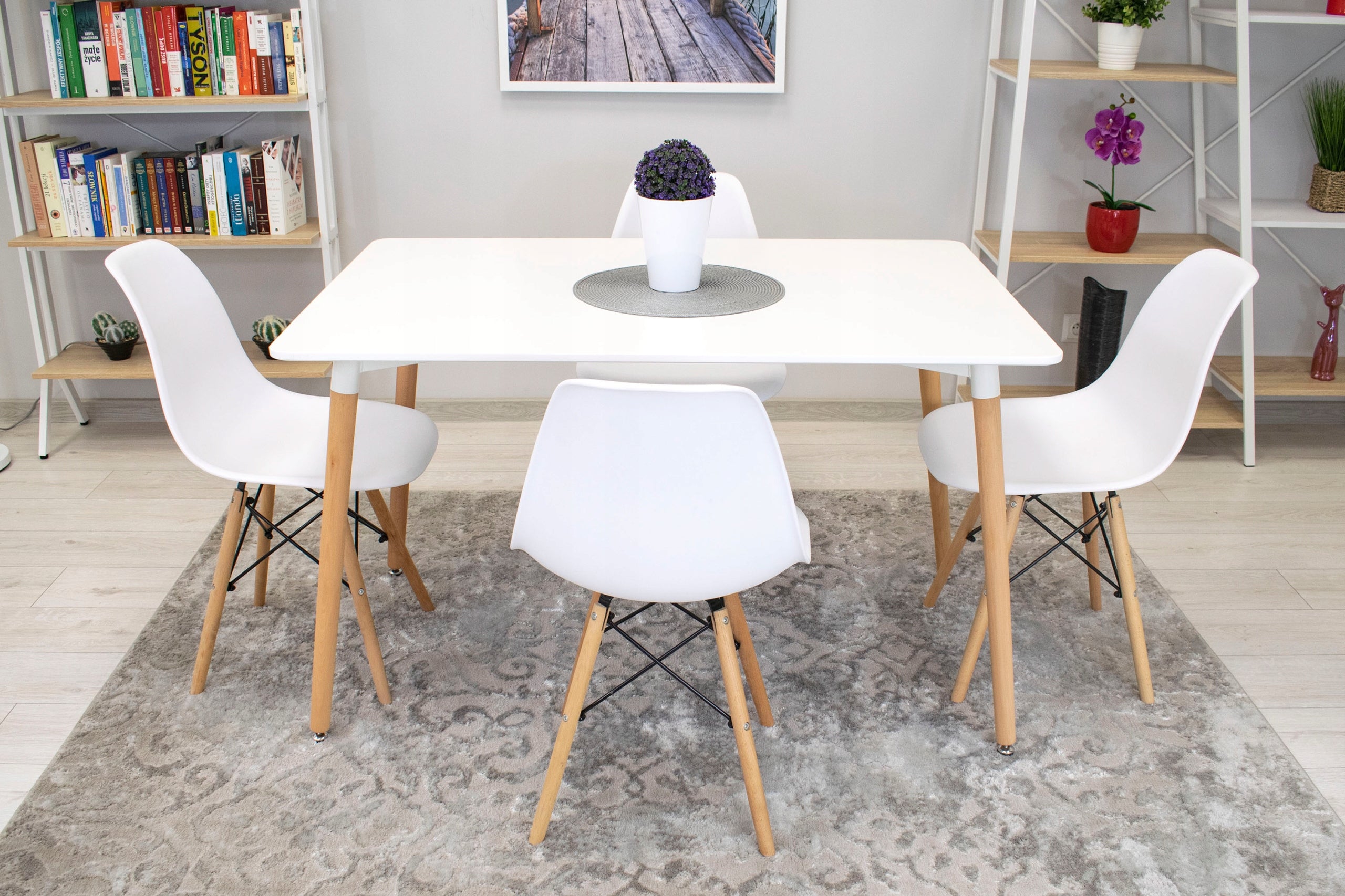 Scaun dining Scandinav pentru bucatarie, 38x42x82cm, alb