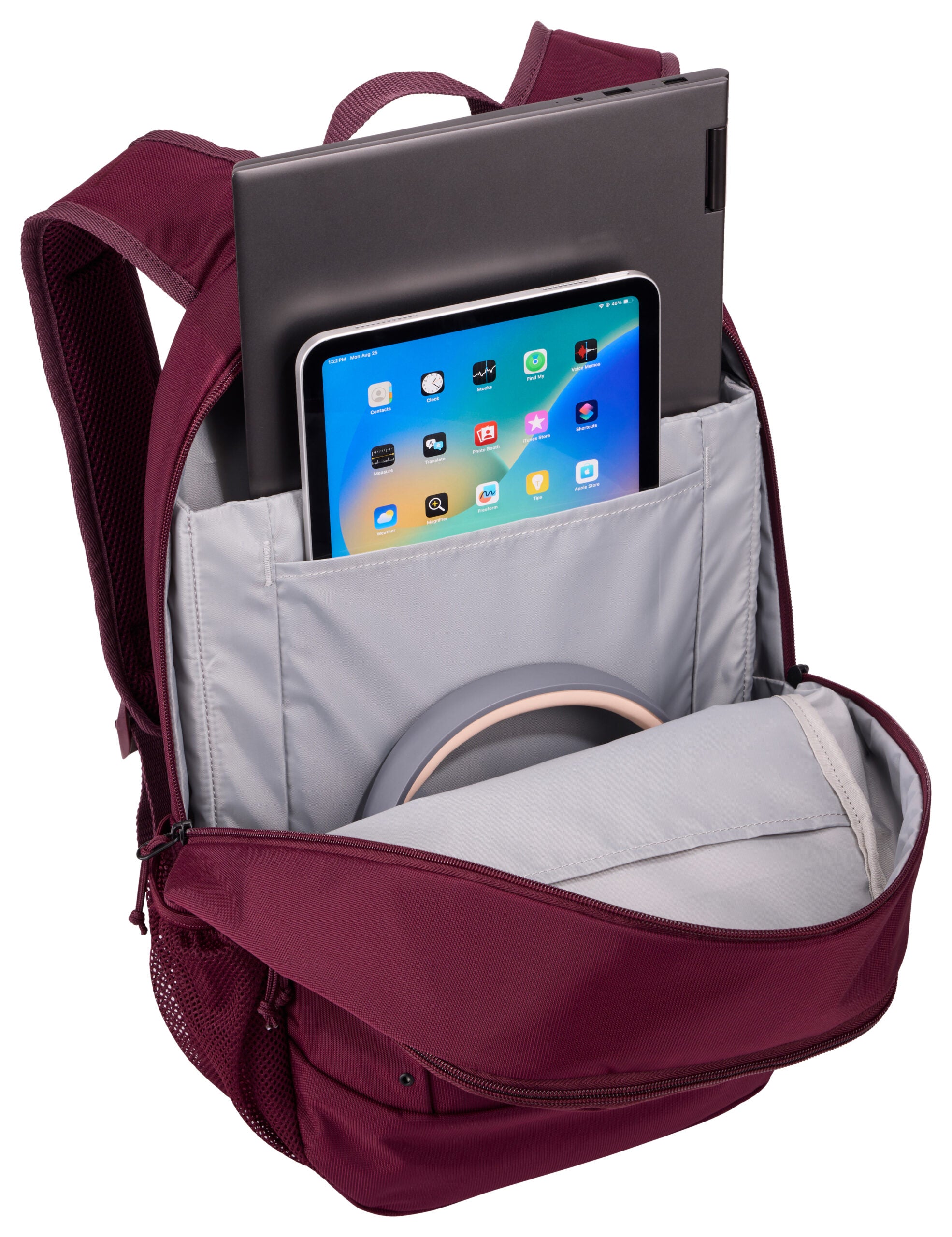 RUCSAC CASE LOGIC, pt. notebook de max. 15.6 inch, 2 compartimente, buzunar frontal | buzunar lateral x 2, waterproof, poliester, deep burgundy "WMBP115" 3205623