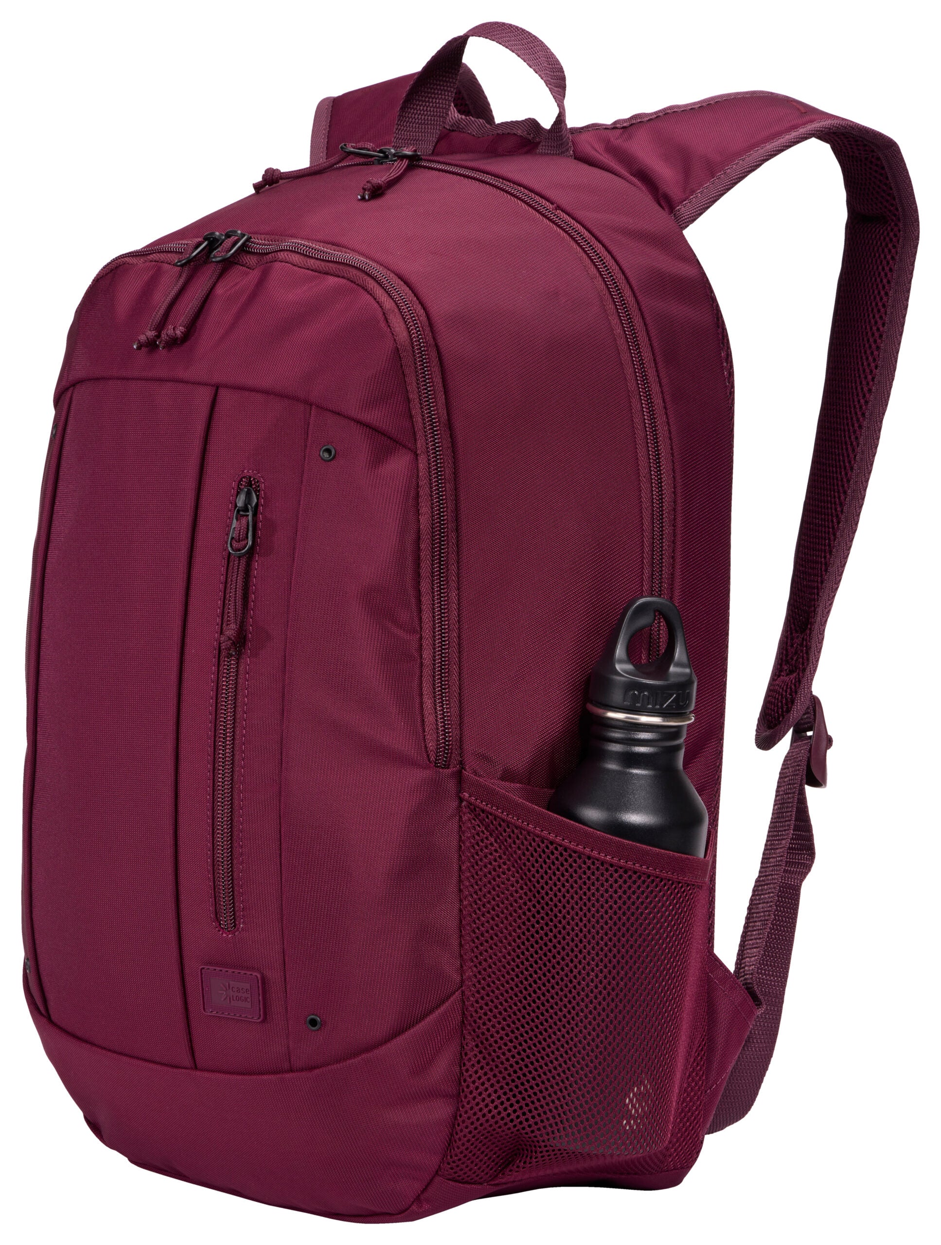 RUCSAC CASE LOGIC, pt. notebook de max. 15.6 inch, 2 compartimente, buzunar frontal | buzunar lateral x 2, waterproof, poliester, deep burgundy "WMBP115" 3205623