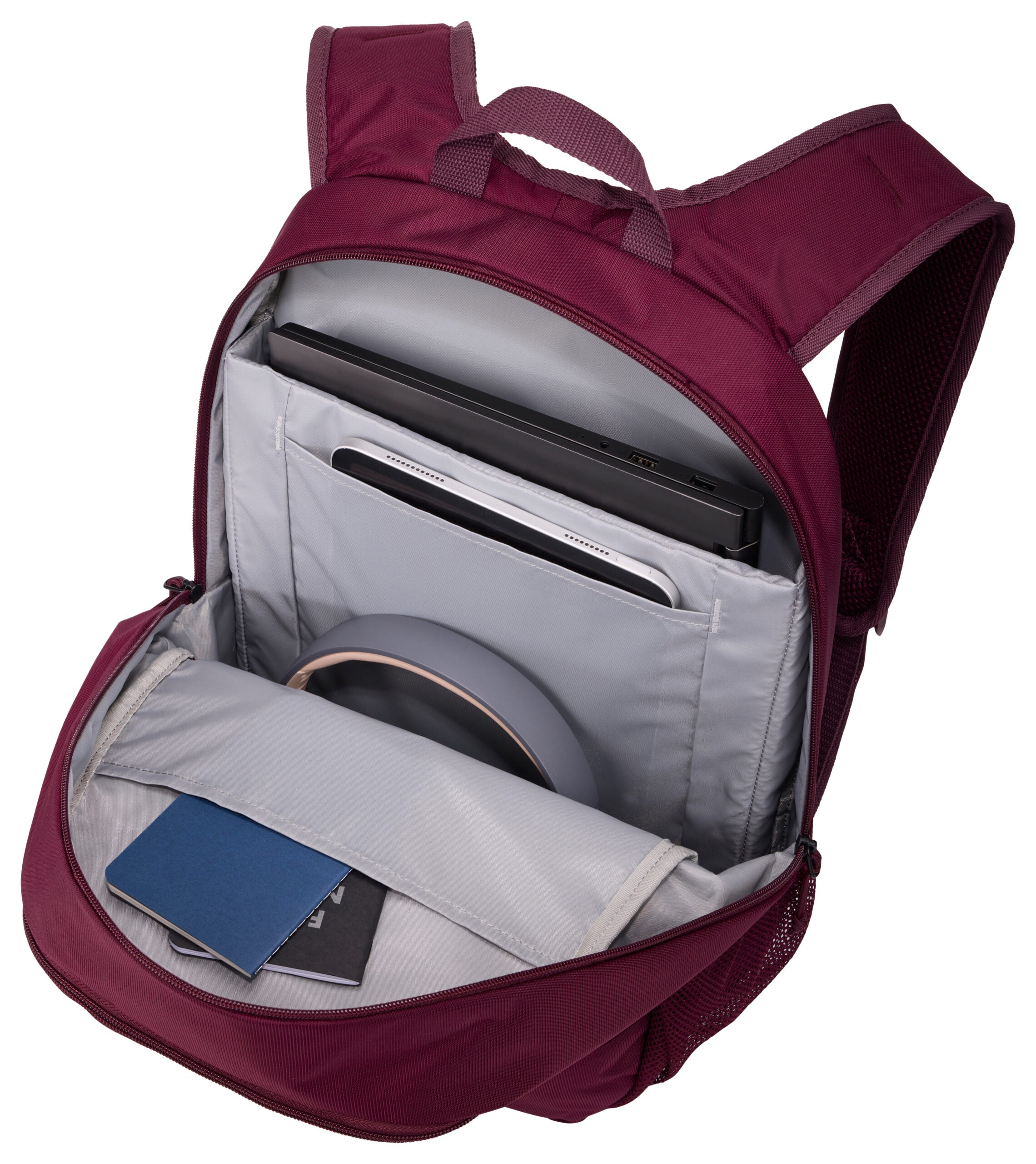 RUCSAC CASE LOGIC, pt. notebook de max. 15.6 inch, 2 compartimente, buzunar frontal | buzunar lateral x 2, waterproof, poliester, deep burgundy "WMBP115" 3205623