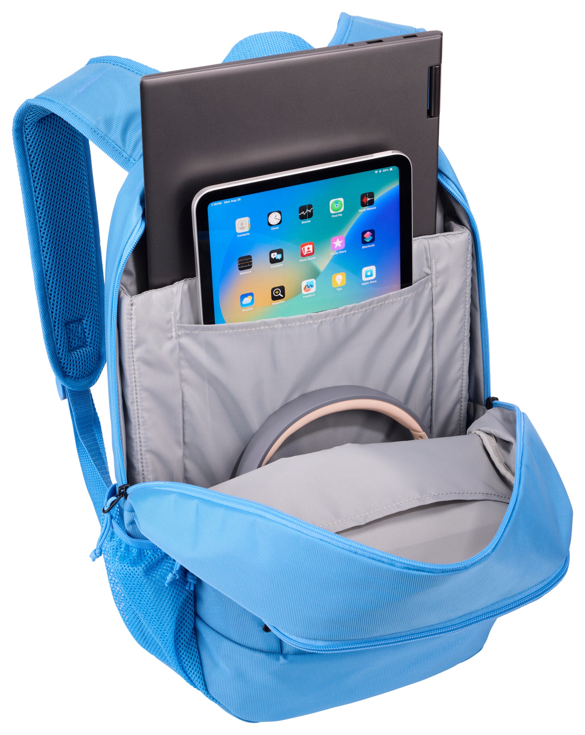 RUCSAC CASE LOGIC, pt. notebook de max. 15.6 inch, 2 compartimente, buzunar frontal | buzunar lateral x 2, waterproof, poliester, Sky Blue "WMBP115" 3205624