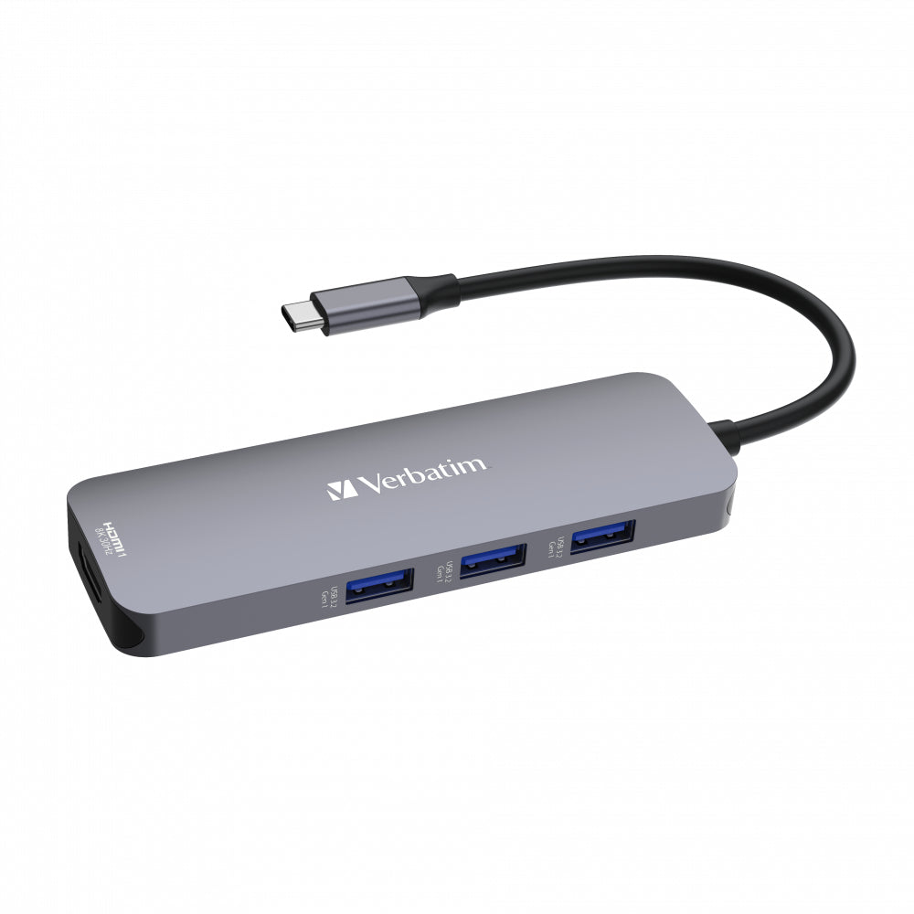 Hub Verbatim USB C PRO MULTIPORT 8 PORT CMH 2 x HDMI, 3 x USB-A 3.2 Gen1, 1 x SD card slot, 1 x microSD card slot, 1 x USB-C PD "32151"