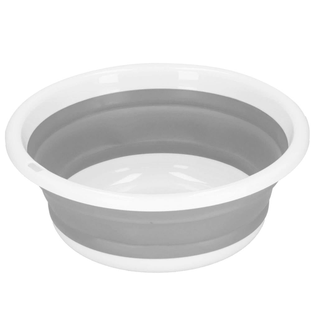 Lighean pliabil, rotund, din plastic si silicon, 37x15cm, 9litri, gri - 15